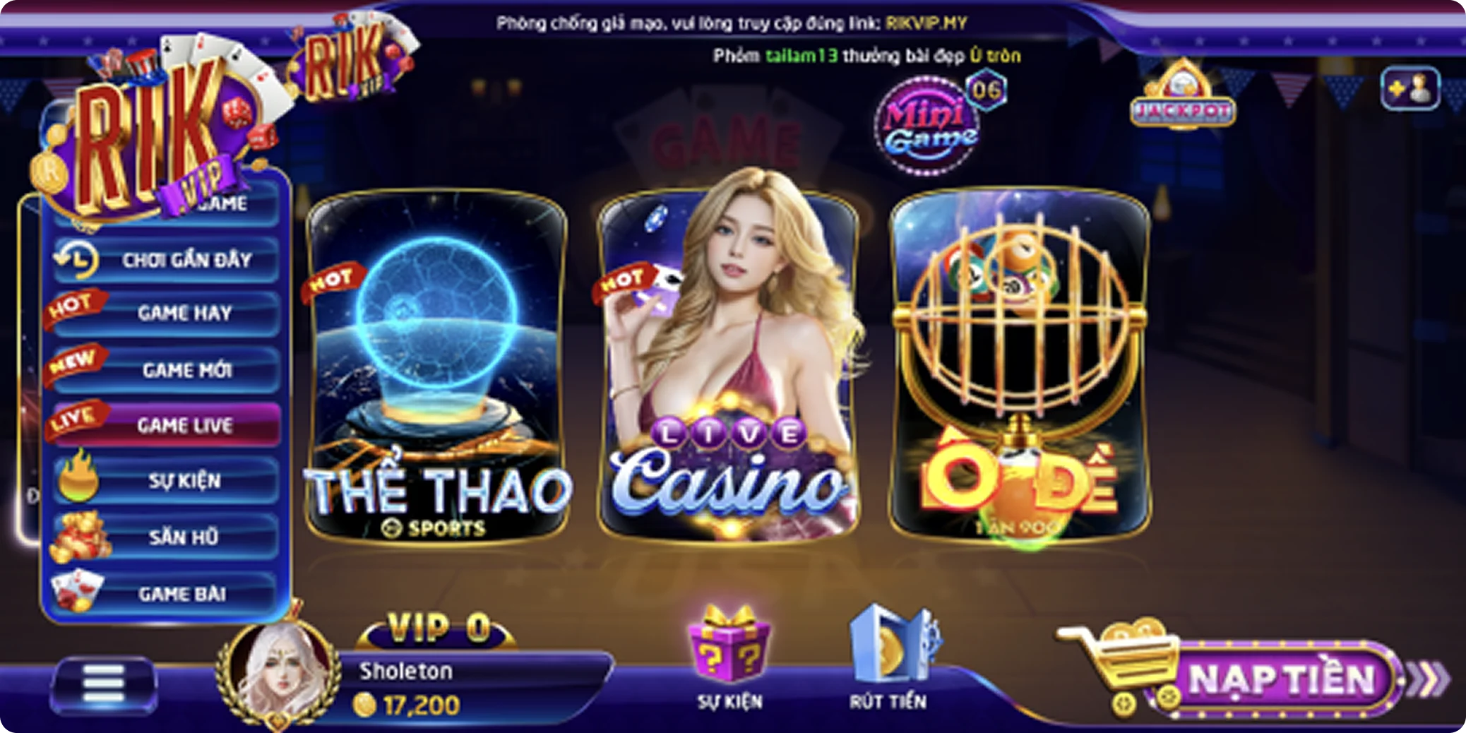 Nạp tiền Rikvip: Hướng dẫn từng bước chi tiết
