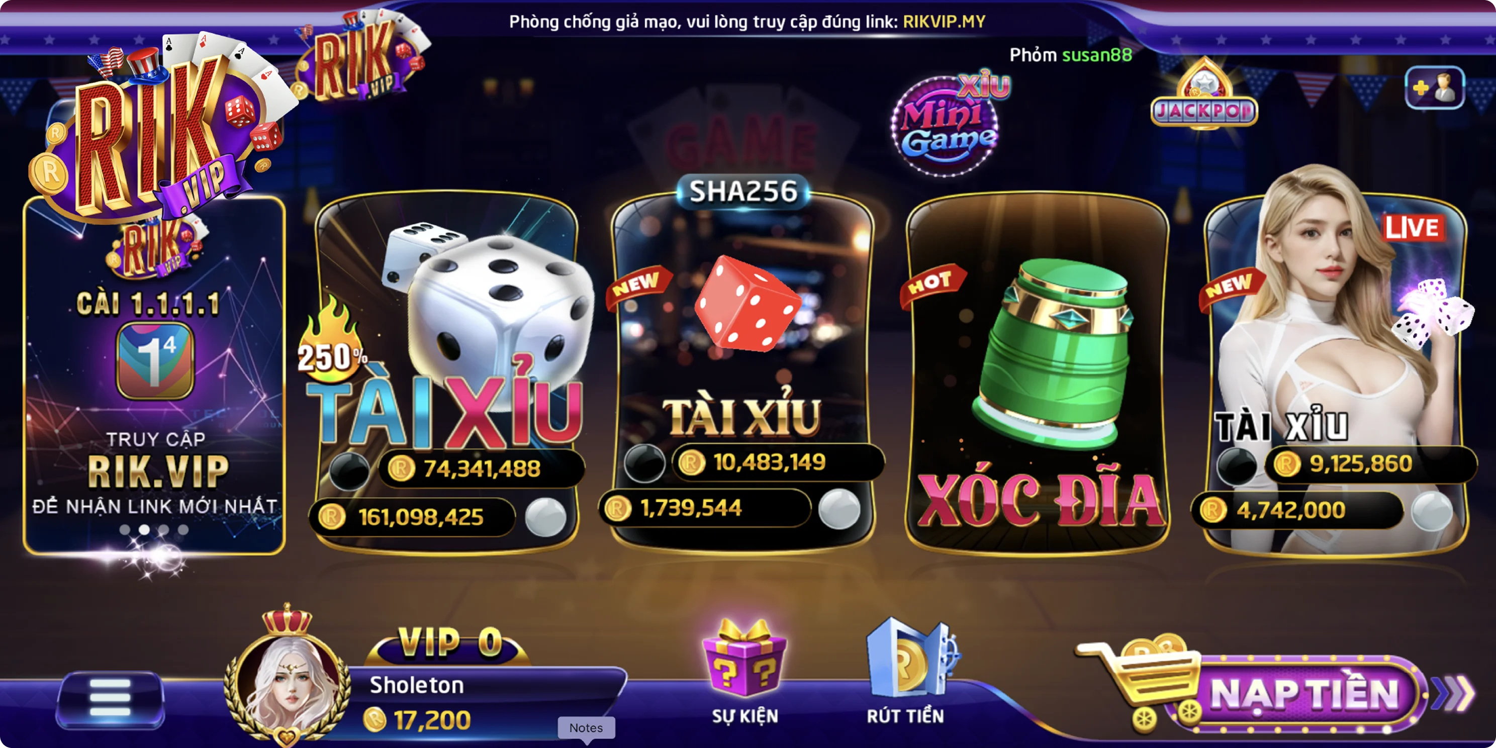 Miễn trừ trách nhiệm cổng game Rikvip